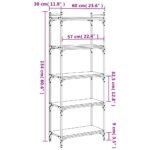 vidaXL Knižnica, 5 políc, čierna 60x30x154 cm, kompozitné drevo – Obrázok 9
