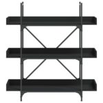 vidaXL Knižnica 3 police čierna 100x33x108,5 cm kompozitné drevo – Obrázok 4