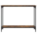 vidaXL Konzolový stolík dymový dub 101x30,5x75 cm kompozitné drevo – Obrázok 4