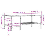 vidaXL Konferenčný stolík s regálom dub sonoma 100x51x40 cm komp.drevo – Obrázok 9