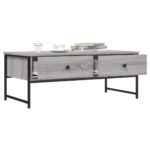 vidaXL Konferenčný stolík sivý sonoma 101x49x39,5 cm kompozitné drevo – Obrázok 4