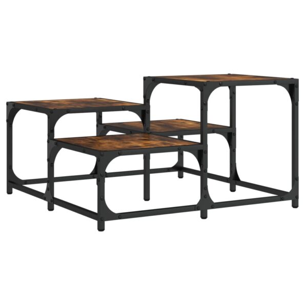 vidaXL Konferenčný stolík dymový dub 68x68x40 cm kompozitné drevo – Obrázok 2