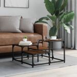 vidaXL Konferenčný stolík hnedý dub 68x68x40 cm kompozitné drevo – Obrázok 3