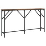 vidaXL Konzolový stolík dymový dub 140x23x75 cm kompozitné drevo – Obrázok 2