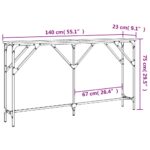 vidaXL Konzolový stolík dymový dub 140x23x75 cm kompozitné drevo – Obrázok 9