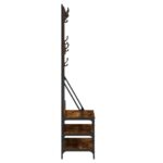vidaXL Vešiak na šaty s botníkom dymový dub 100x40x184 cm – Obrázok 5