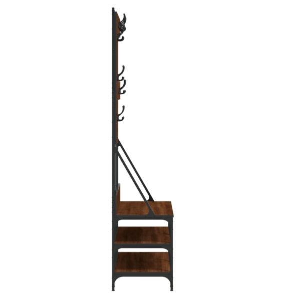 VXL8721012196384_g_en_hd_3.jpg vidaXL Vešiak na šaty s botníkom hnedý dub 100x40x184 cm – Obrázok 5