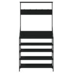 vidaXL Vešiak na šaty s botníkom čierny 90x34x184 cm – Obrázok 4