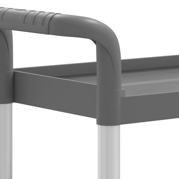 vidaXL Vozík s 3 poschodiami sivý 77x34x72 cm hliník – Obrázok 7