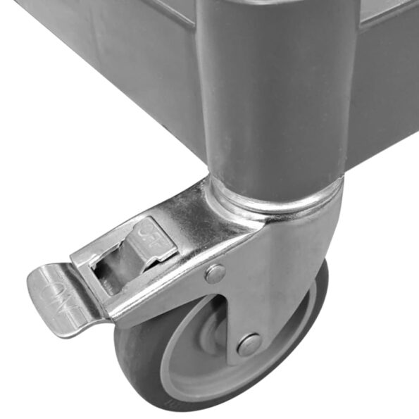 vidaXL Vozík s 3 poschodiami sivý 77x34x72 cm hliník – Obrázok 8