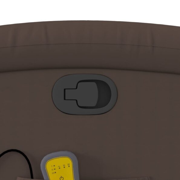 vidaXL Sklápacie masážne kreslo hnedé umelá koža – Obrázok 10