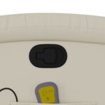 vidaXL Sklápacie masážne kreslo krémové umelá koža – Obrázok 10