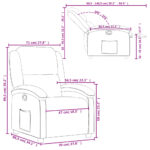 vidaXL Sklápacie kreslo tmav hnedé pravá koža – Obrázok 11