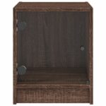 vidaXL Nočná skrinka so sklenenými dvierkami hnedý dub 35x37x42 cm – Obrázok 6