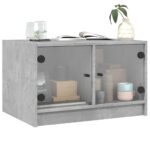 vidaXL Konferenčný stolík sklenené dvierka betónovo sivý 68x50x42 cm – Obrázok 4