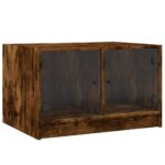vidaXL Konferenčný stolík sklenené dvierka dymový dub 68x50x42 cm – Obrázok 2