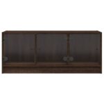 vidaXL TV skrinka so sklenenými dvierkami hnedý dub 102x37x42 cm – Obrázok 6