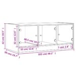 vidaXL Konferenčný stolík so sklenenými dvierkami biely 102x50x42 cm – Obrázok 12