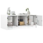 vidaXL Konferenčný stolík so sklenenými dvierkami biely 102x50x42 cm – Obrázok 5
