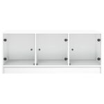 vidaXL Konferenčný stolík so sklenenými dvierkami biely 102x50x42 cm – Obrázok 6