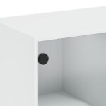 vidaXL Konferenčný stolík so sklenenými dvierkami biely 102x50x42 cm – Obrázok 10