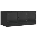 vidaXL Konferenčný stolík so sklenenými dvierkami čierny 102x50x42 cm – Obrázok 2