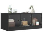 vidaXL Konferenčný stolík so sklenenými dvierkami čierny 102x50x42 cm – Obrázok 4