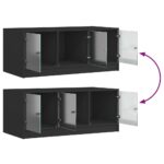 vidaXL Konferenčný stolík so sklenenými dvierkami čierny 102x50x42 cm – Obrázok 9