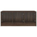 vidaXL Konferenčný stolík sklenené dvierka hnedý dub 102x50x42 cm – Obrázok 6