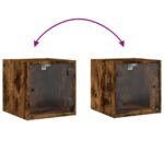 vidaXL Nočná skrinka so sklenenými dvierkami dymový dub 35x37x35 cm – Obrázok 9