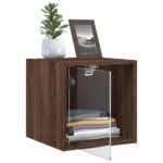 vidaXL Nočné skrinky so sklenenými dverami 2 ks hnedý dub 35x37x35 cm – Obrázok 5