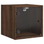 vidaXL Nočné skrinky so sklenenými dverami 2 ks hnedý dub 35x37x35 cm – Obrázok 6