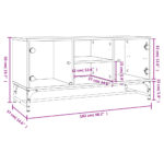 vidaXL TV skrinka so sklenenými dvierkami biela 102x37x50 cm – Obrázok 10
