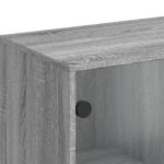 vidaXL Bočná skrinka so sklenenými dvierkami sivá sonoma 69x37x100 cm – Obrázok 9