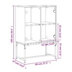 vidaXL Bočná skrinka so sklenenými dvierkami sivá sonoma 69x37x100 cm – Obrázok 11