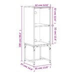 vidaXL Bočná skrinka so sklenenými dvierkami biela 35x37x100 cm – Obrázok 12