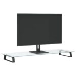 vidaXL Stojan na monitor čierny 100x35x8 cm tvrdené sklo a kov – Obrázok 3