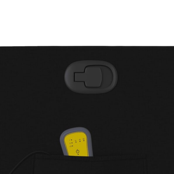 vidaXL Zdvíhacie a sklápacie masážne kreslo čierne látkové – Obrázok 11