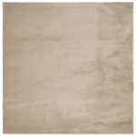vidaXL Koberec HUARTE s krátkym vlakom umývateľný pieskový 120x120 cm – Obrázok 2