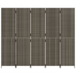 vidaXL Paraván 5 panelov sivý polyratan – Obrázok 5