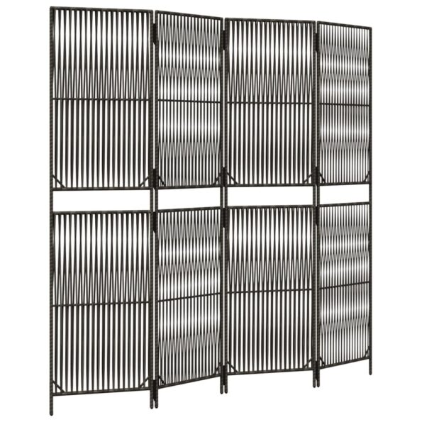 vidaXL Paraván 4 panely sivý polyratan – Obrázok 2