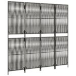 vidaXL Paraván 4 panely sivý polyratan – Obrázok 4