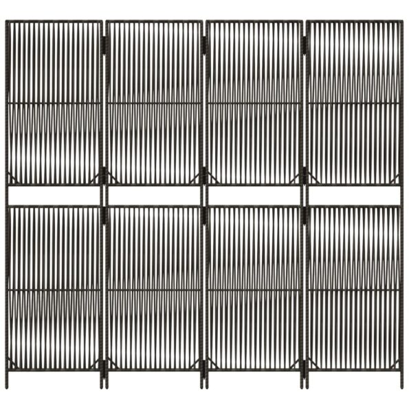 vidaXL Paraván 4 panely sivý polyratan – Obrázok 5