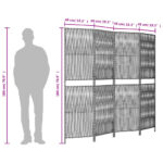 vidaXL Paraván 4 panely sivý polyratan – Obrázok 9