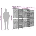 vidaXL Paraván 5 panelov čierny polyratan – Obrázok 9