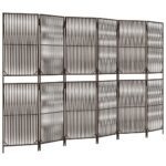 vidaXL Paraván 6 panelov hnedý polyratan – Obrázok 2