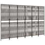 vidaXL Paraván 6 panelov hnedý polyratan – Obrázok 4