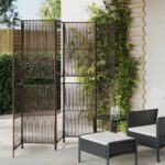 vidaXL Paraván 6 panelov hnedý polyratan