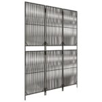 vidaXL Paraván 3 panely sivý polyratan – Obrázok 2