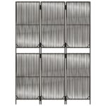 vidaXL Paraván 3 panely sivý polyratan – Obrázok 5